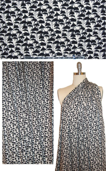 Italian rayon/lycra knit - black/cream graphic