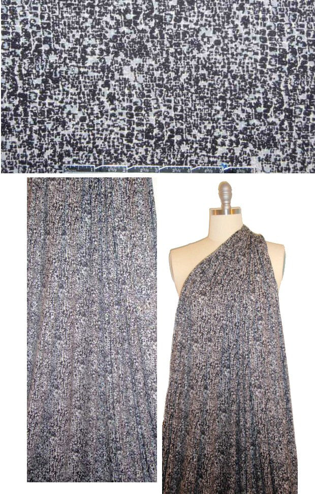Italian rayon/lycra knit - black/gray/almond 1.5 yd