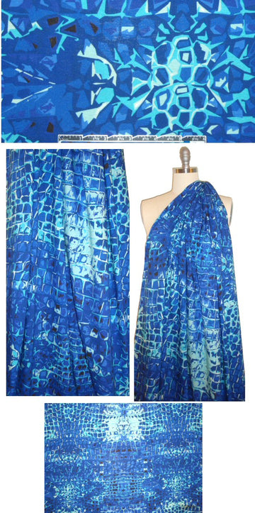 Italian blue tones reptile all cotton knit