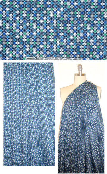 Italian digital rayon/lycra knit - blue graphic 1.625 yd