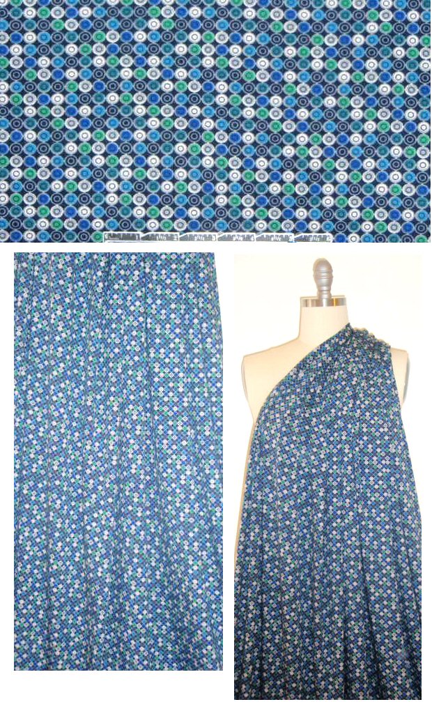 Italian digital rayon/lycra knit - blue graphic 1.66 yds