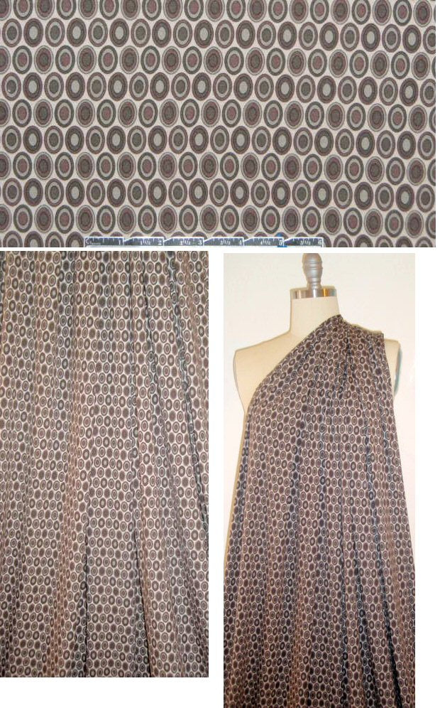 Italian rayon/lycra knit - earthtones oval graphic