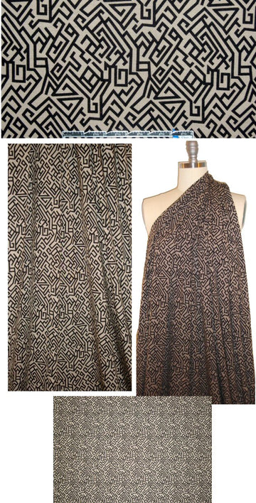 Italian hieroglyphic digital knit - black/taupe
