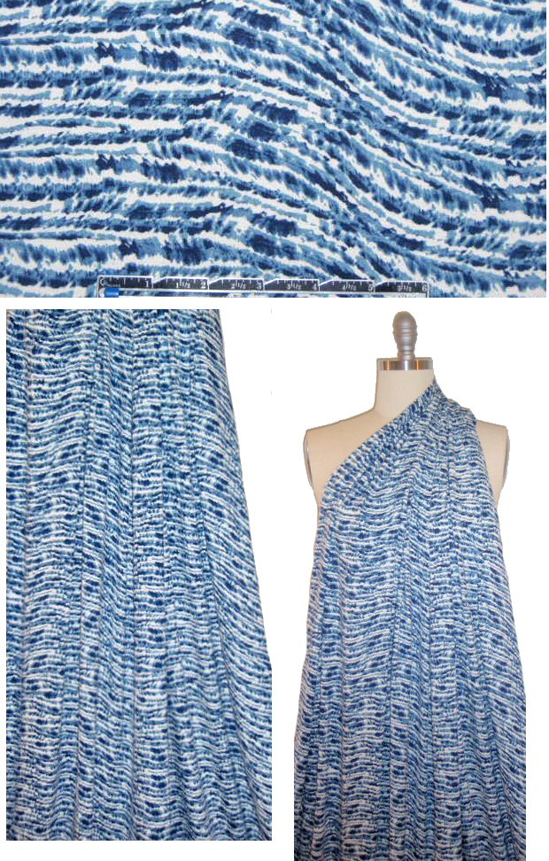 French denim/white hatchy ridge rayon/lycra knit 2 yd