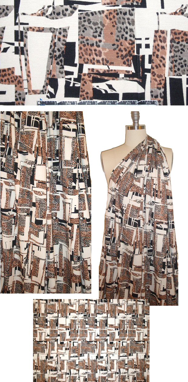 French digital rayon/lycra knit - cheetah montage