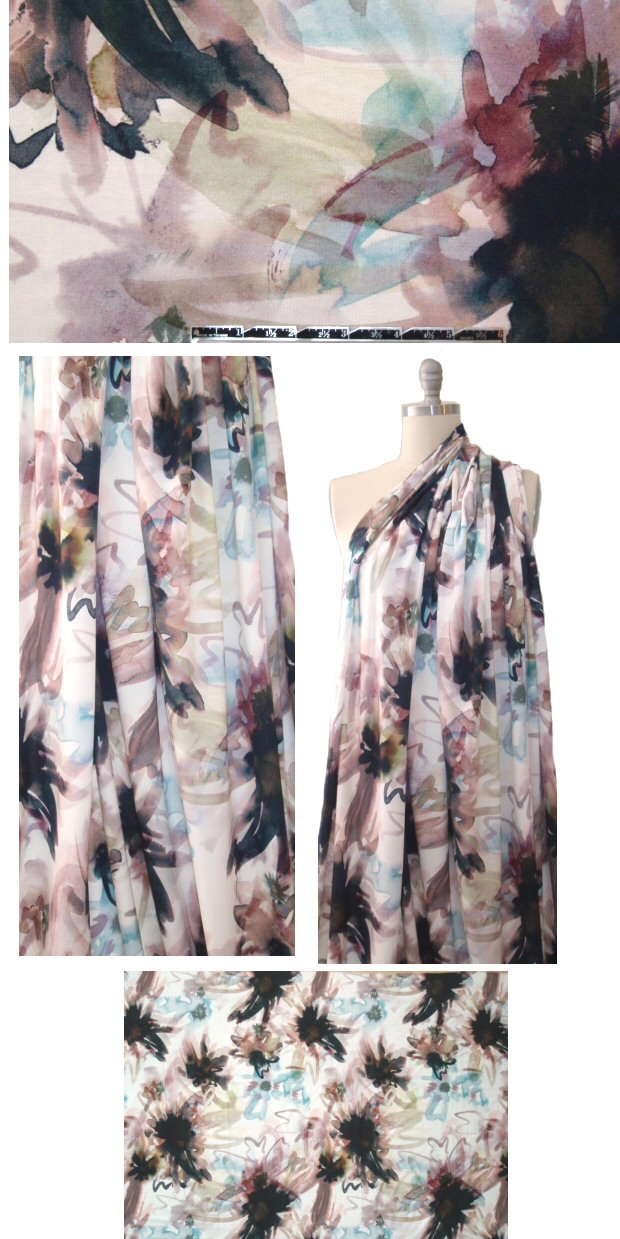 French inky watercolor abstract digital knit