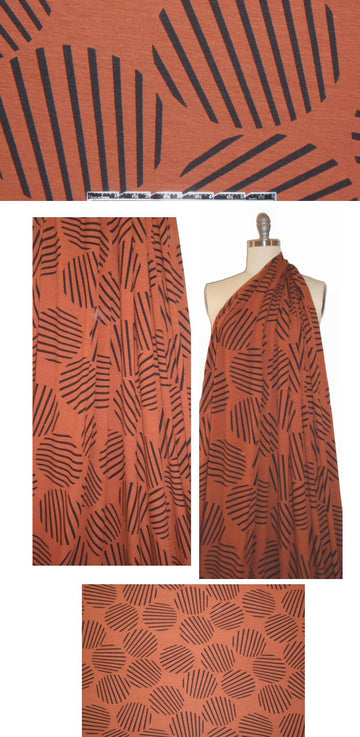 Italian circle line graphic digital knit - terracotta