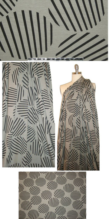 Italian circle line graphic digital knit - warm gray