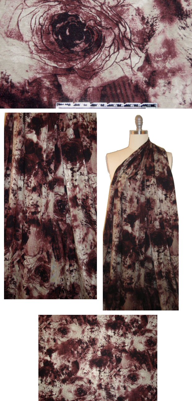 Italian mahogany roses abstract digital knit