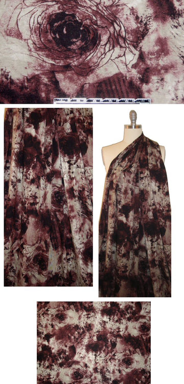 Italian mahogany roses abstract digital knit