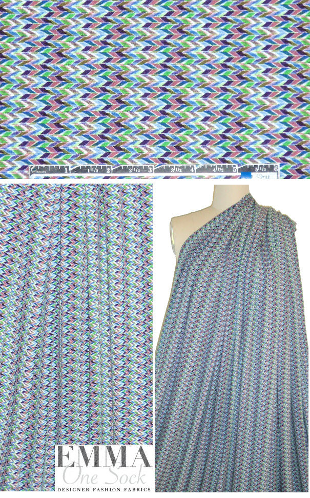 Italian mini chevron viscose/spandex knit