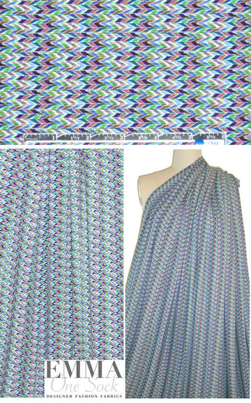 Italian mini chevron viscose/spandex knit 1.375 yd