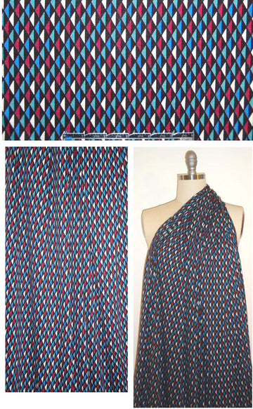 French graphic triangles rayon/lycra knit