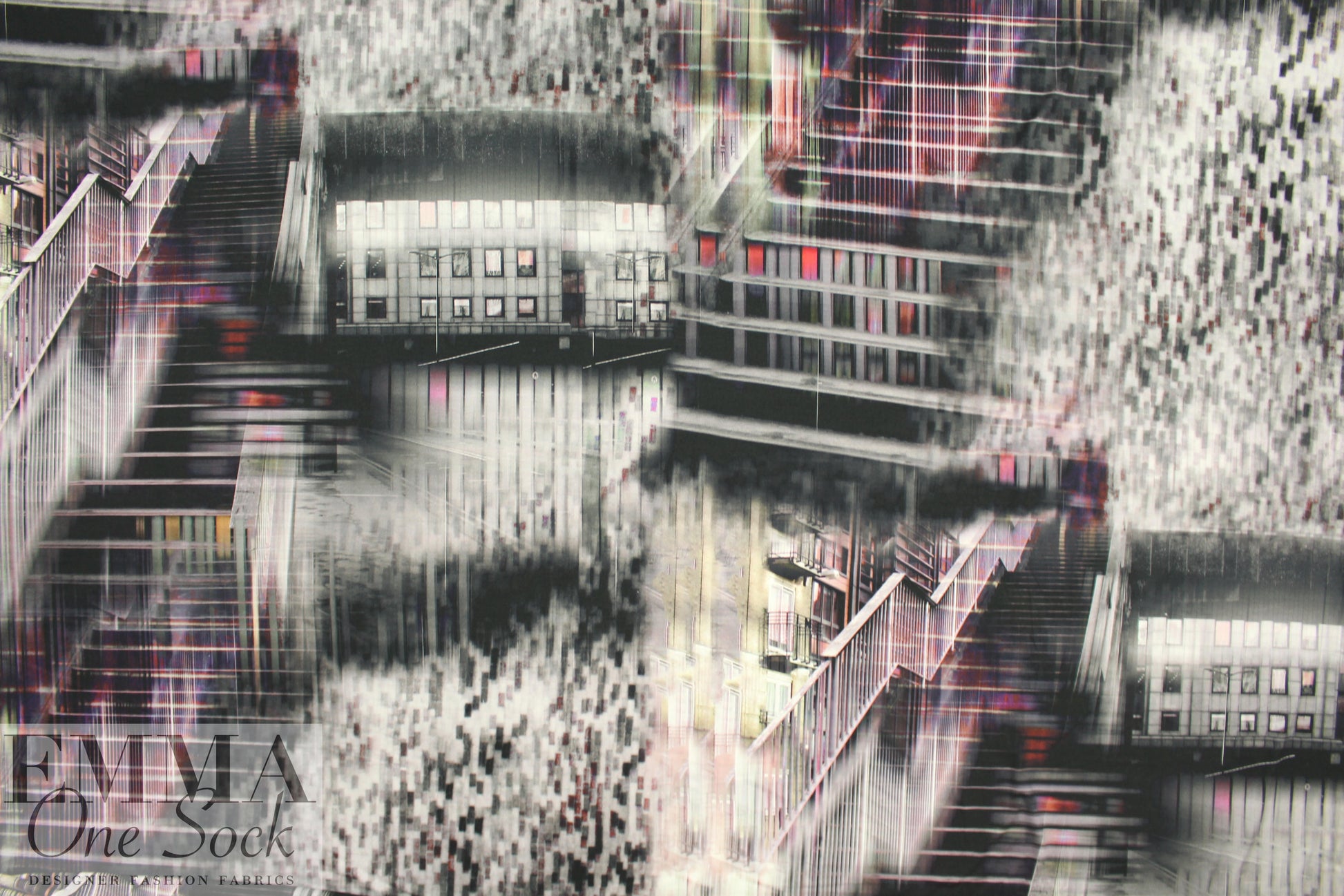 French digital viscose knit - urbanscape 1.125 yds