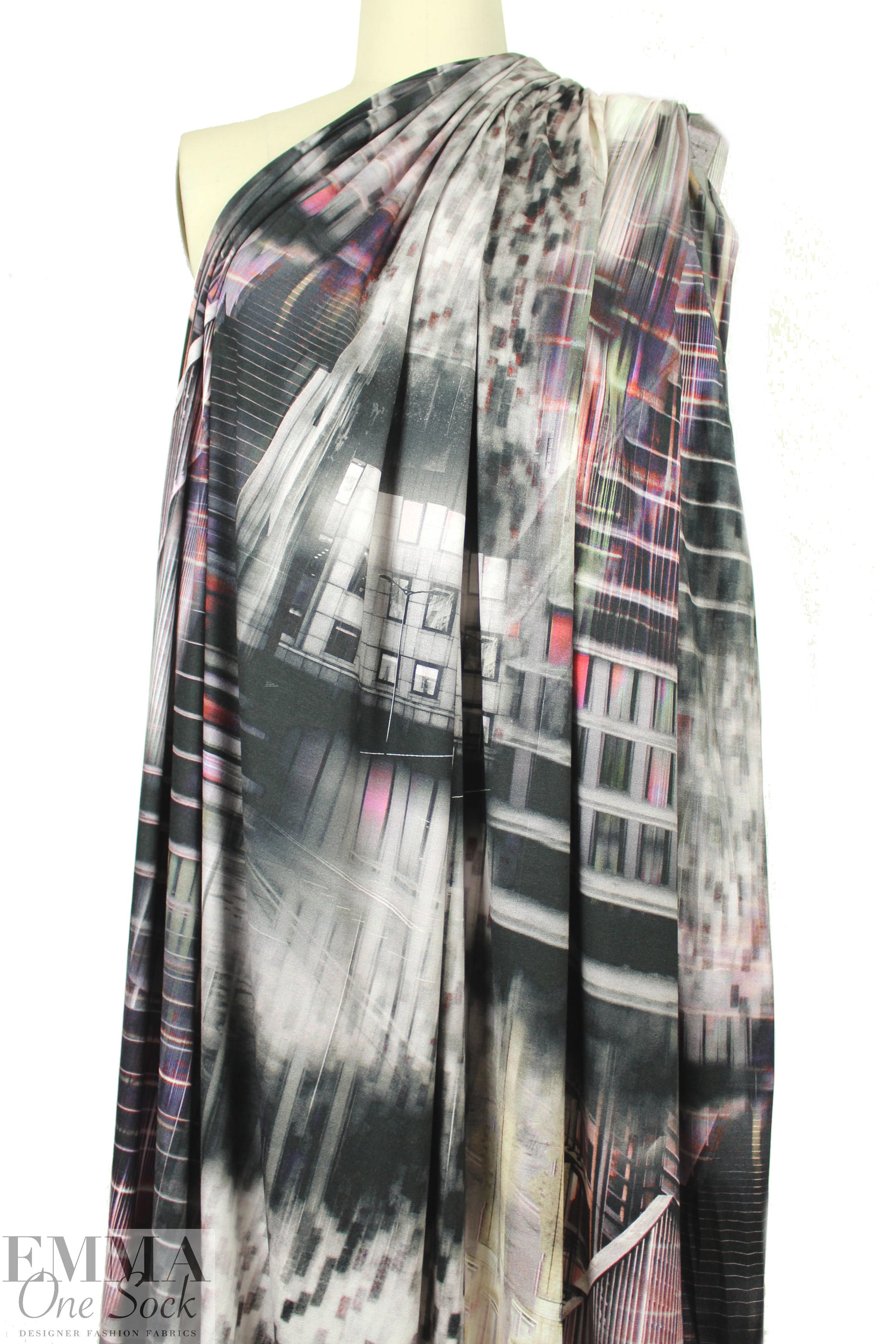 French digital viscose knit - urbanscape 1.125 yds