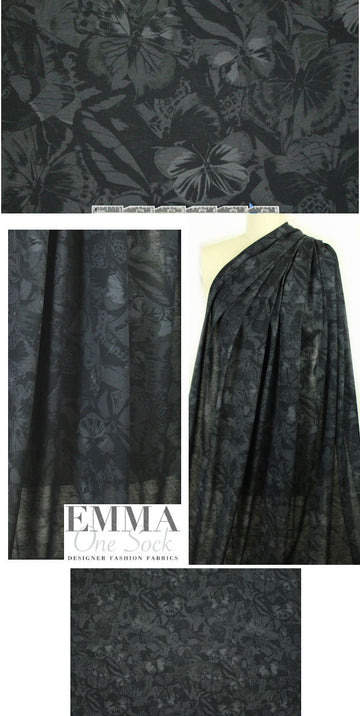 Italian digital cotton/span. knit - butterfly nocturne