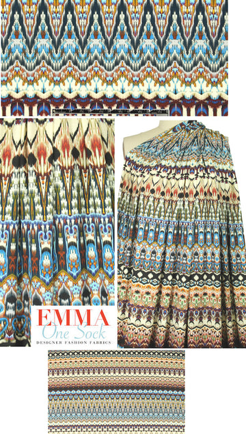 Italian digital viscose knit - edgy graphic