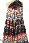 Italian digital viscose knit - decoflora stripe