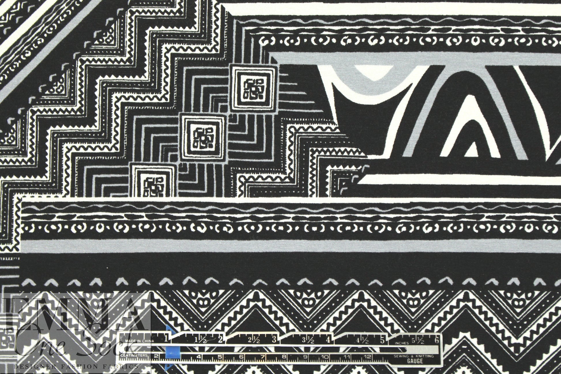 Italian 'which-way graphic' viscose/span knit