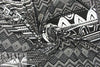 Italian 'which-way graphic' viscose/span knit