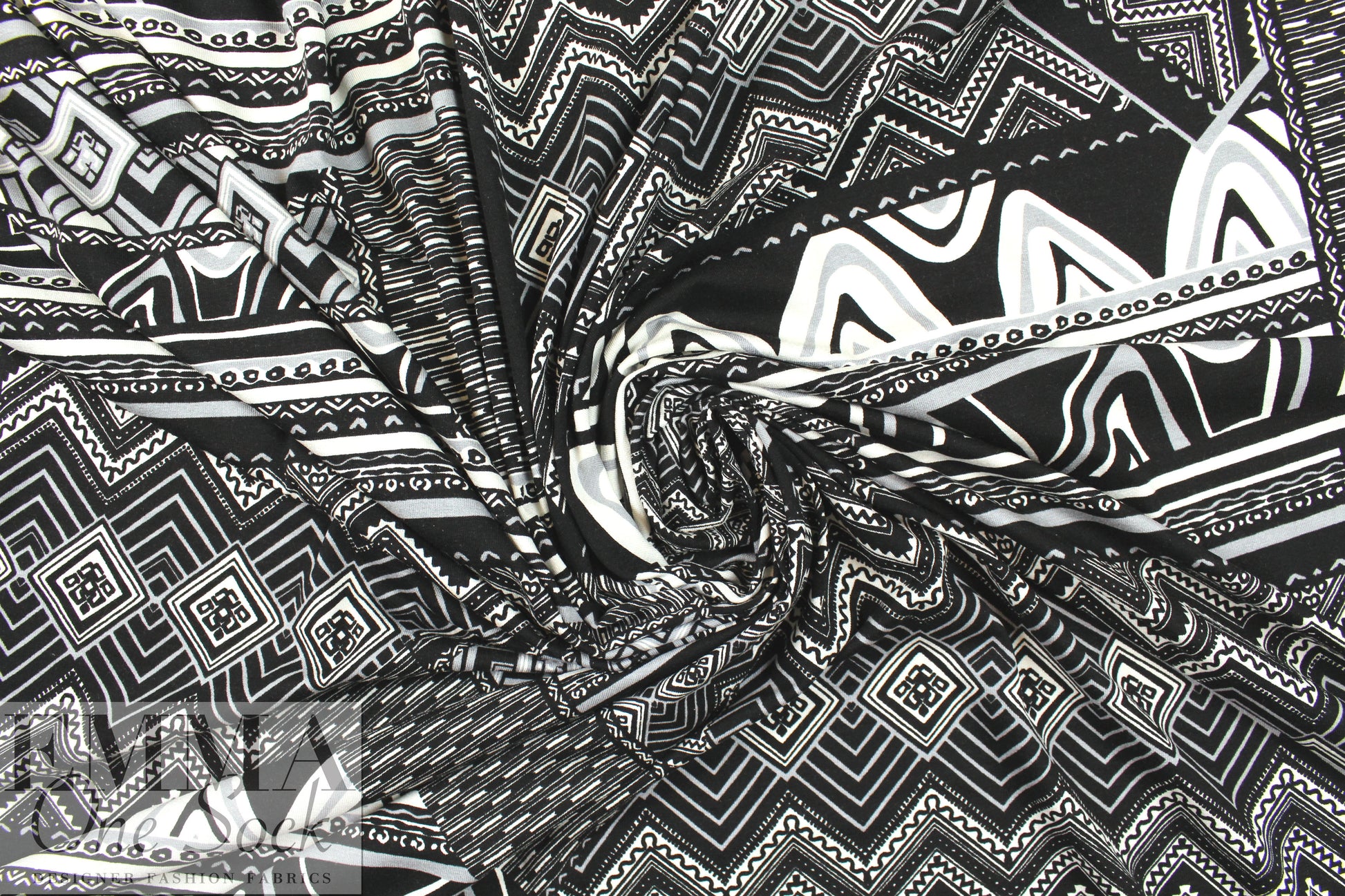 Italian 'which-way graphic' viscose/span knit 2 yd