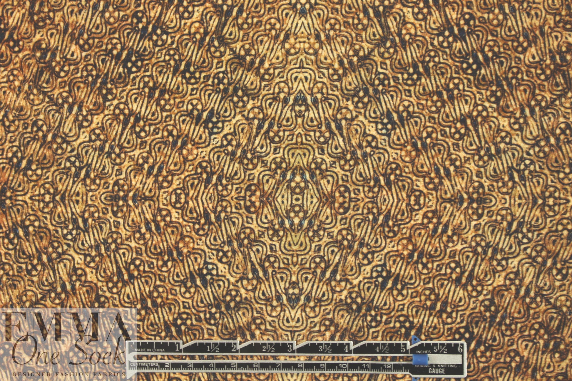 Italian digital viscose knit - polynesian graphic