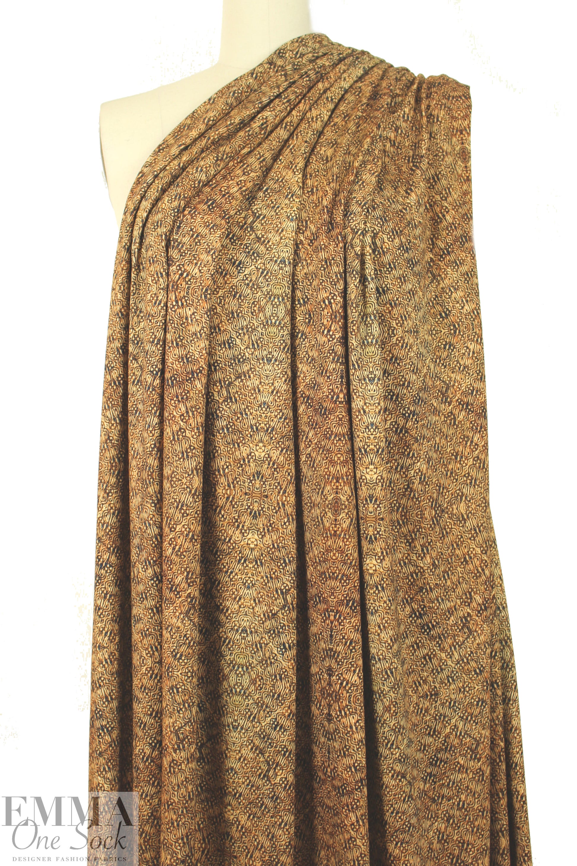 Italian digital viscose knit - polynesian graphic