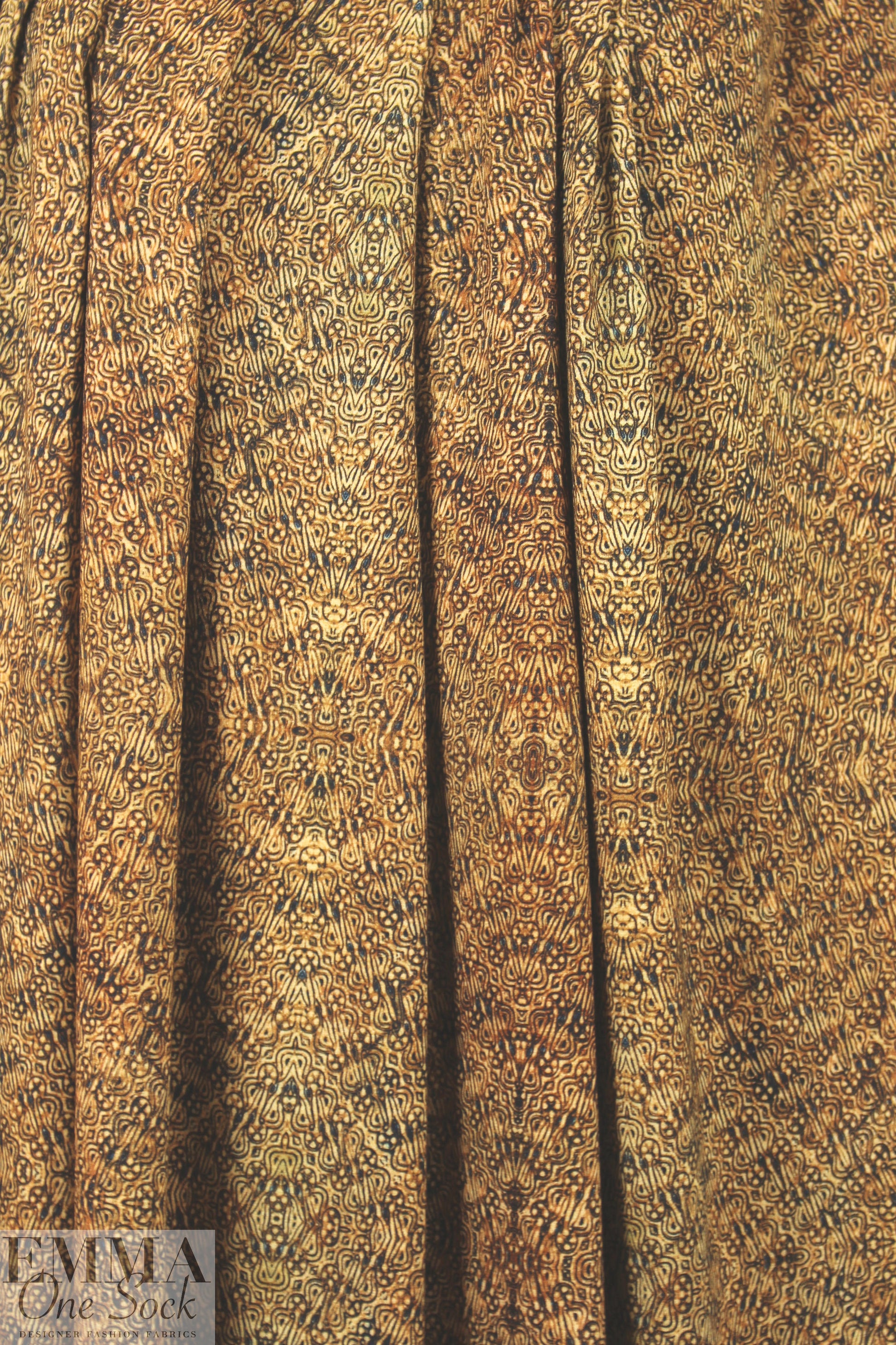 Italian digital viscose knit - polynesian graphic
