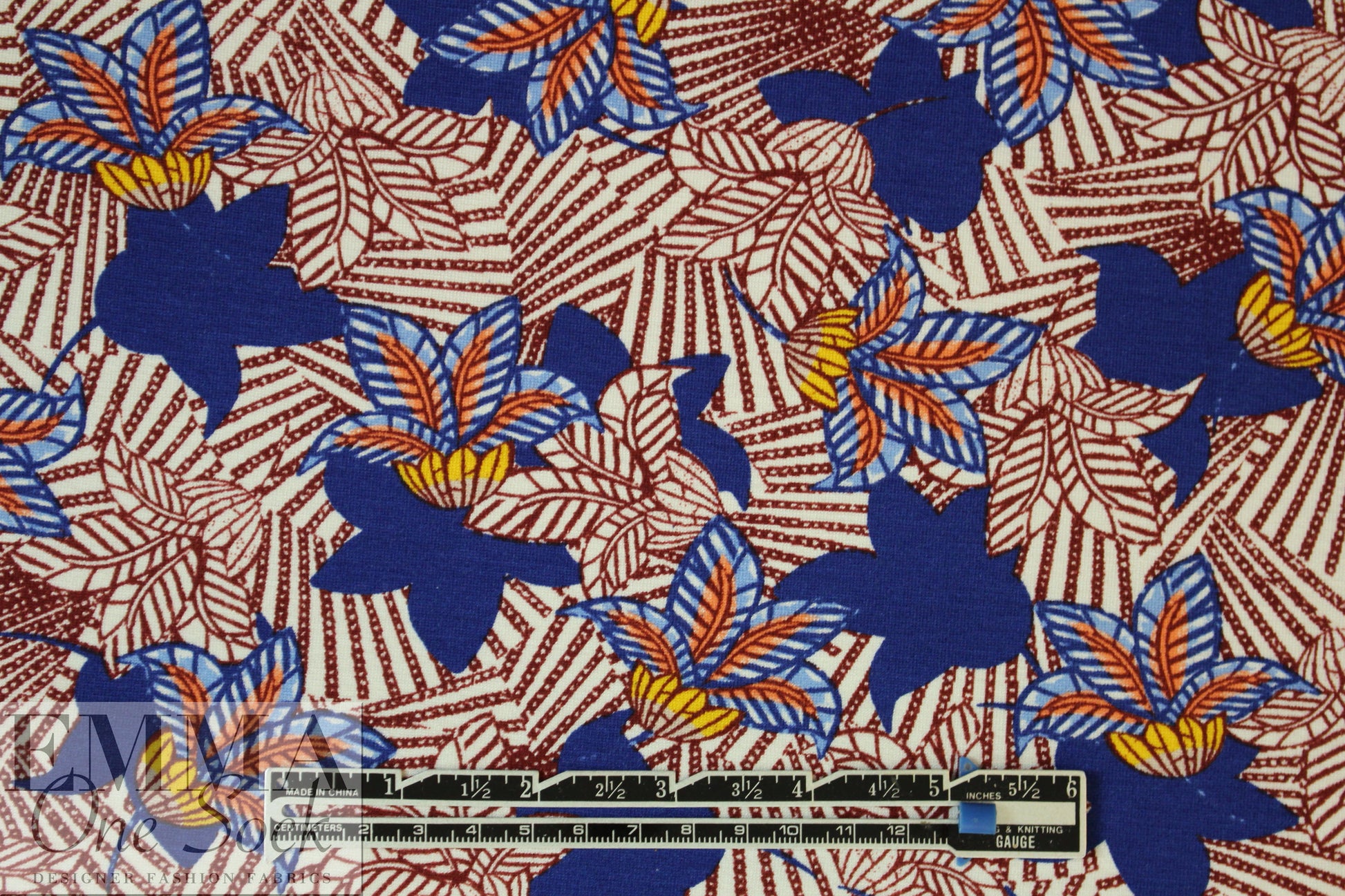 Italian digital viscose knit - African wax style 1.625 yds