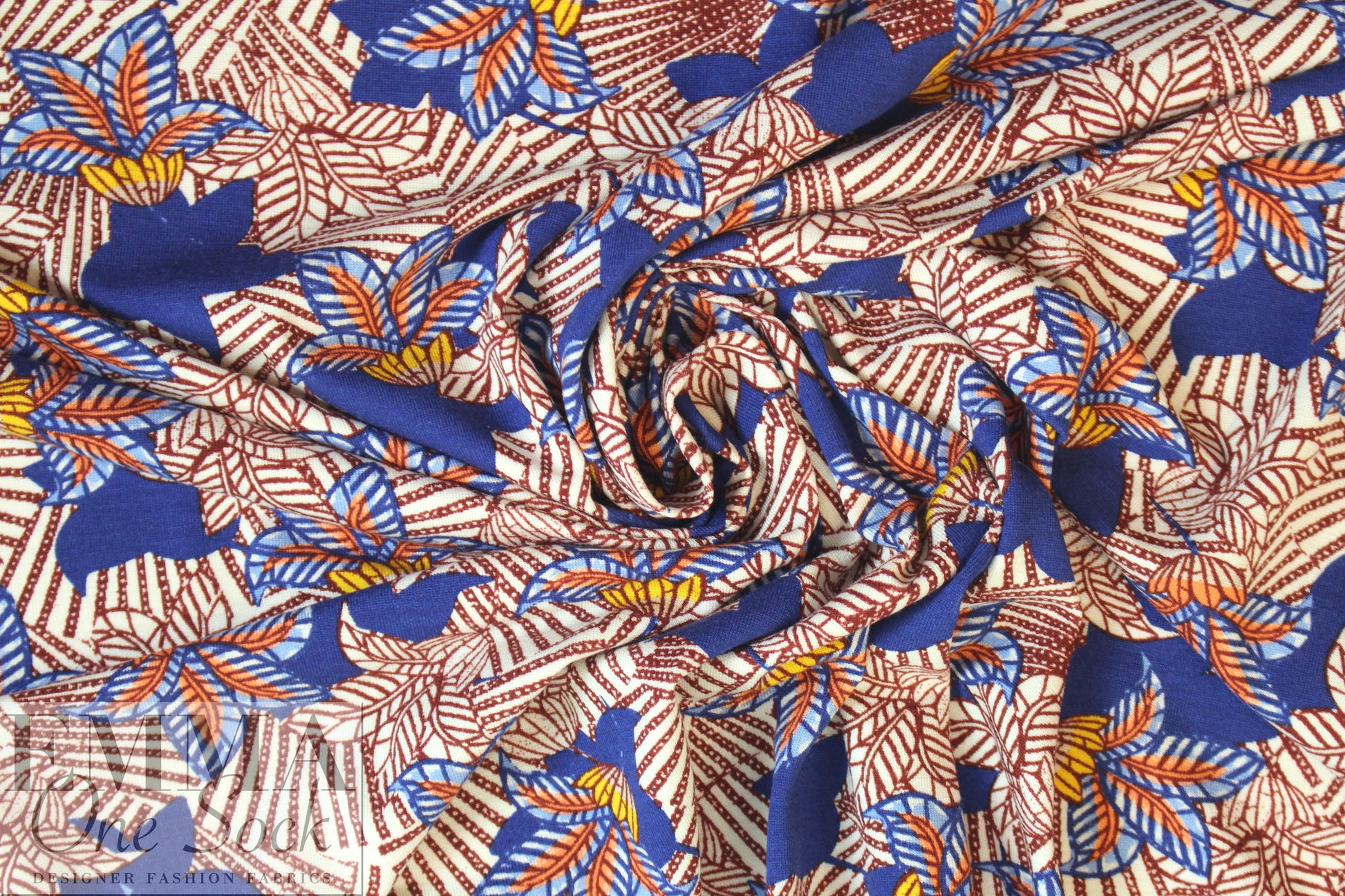 Italian digital viscose knit - African wax style 1.625 yds