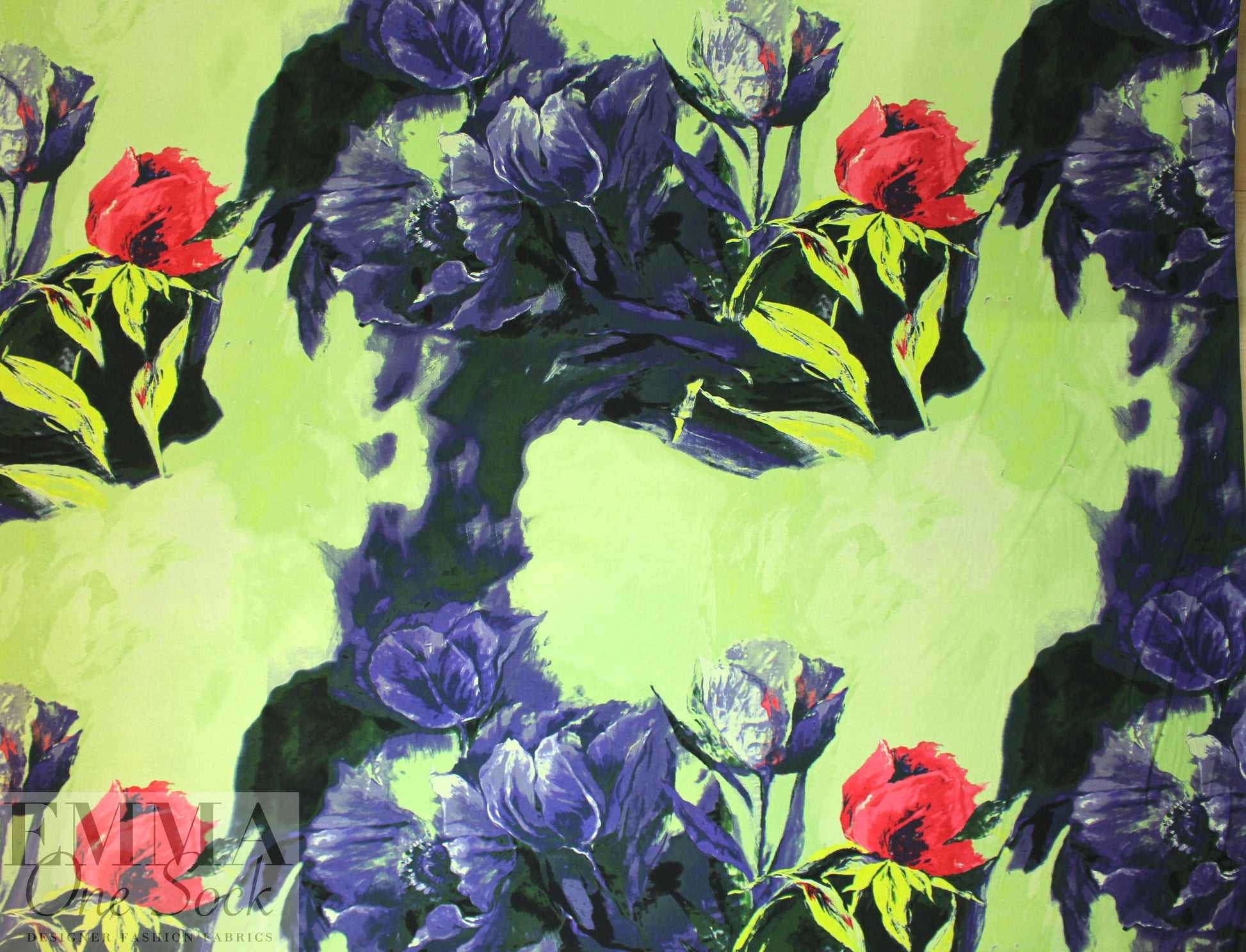 Italian digital viscose knit - floral drama .66 yds