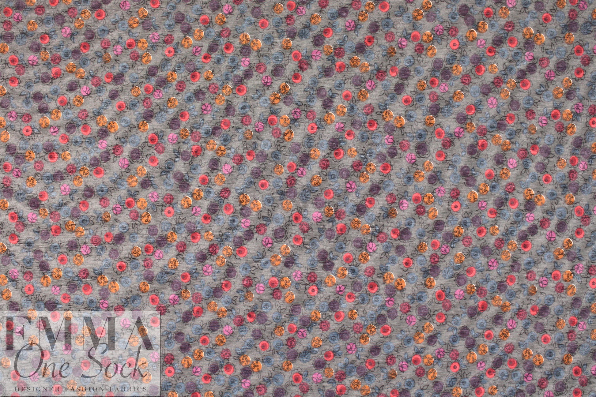 Italian featherweight textured knit - little rosette floral