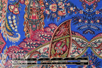 Italian ornate paisley digital viscose knit - blue .5 yds