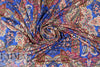 Italian ornate paisley digital viscose knit - blue