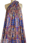 Italian ornate paisley digital viscose knit - blue
