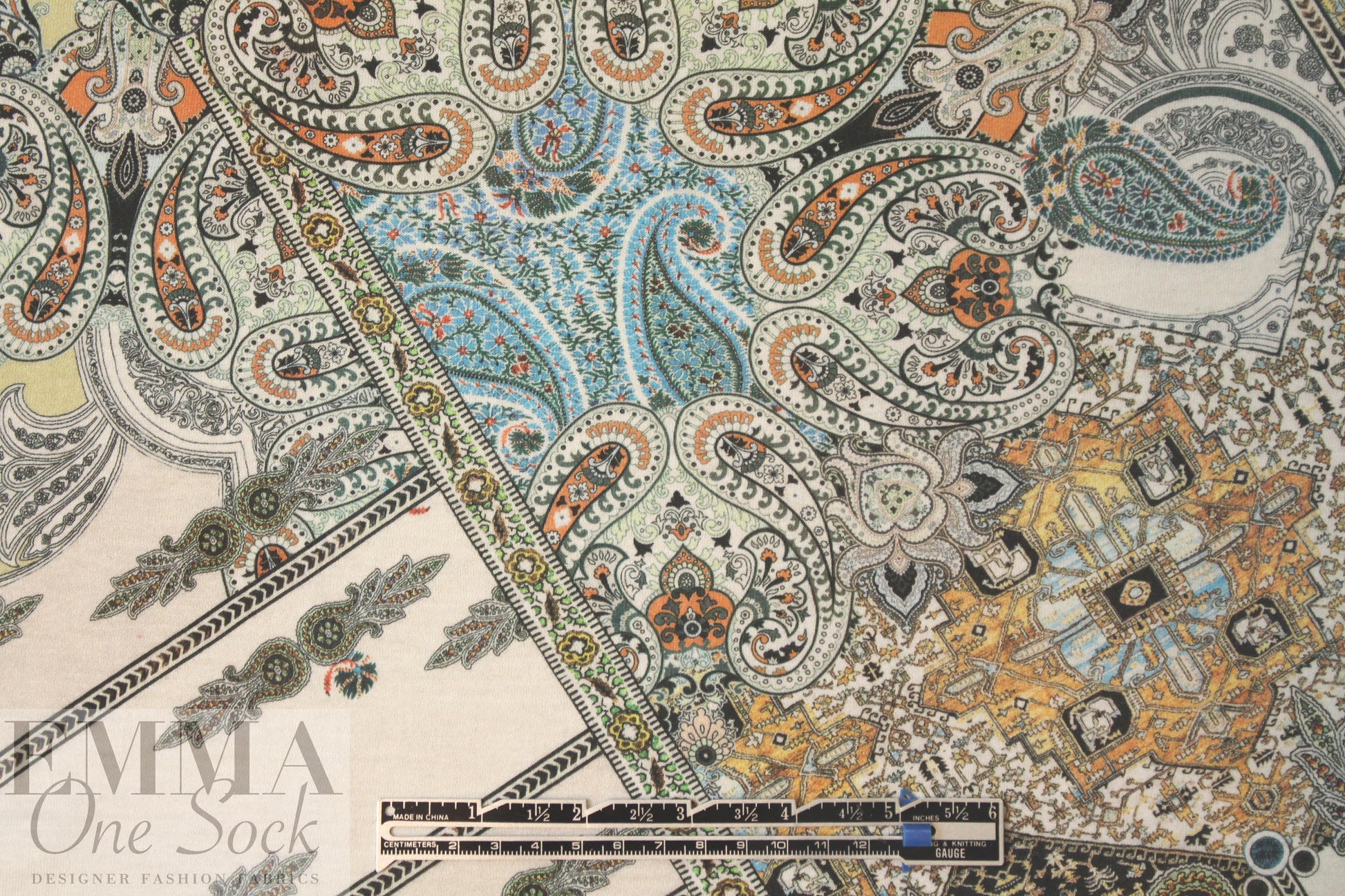 German paisley montage viscose/spandex digital knit
