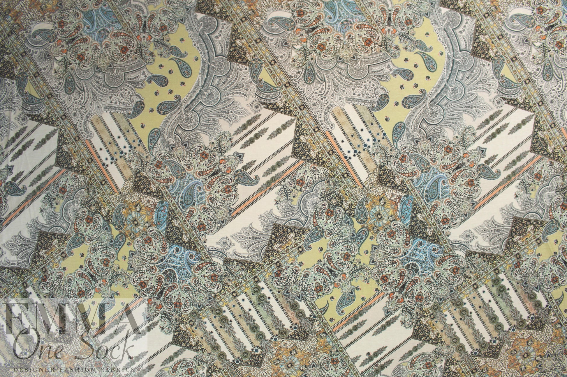 German paisley montage viscose/spandex digital knit
