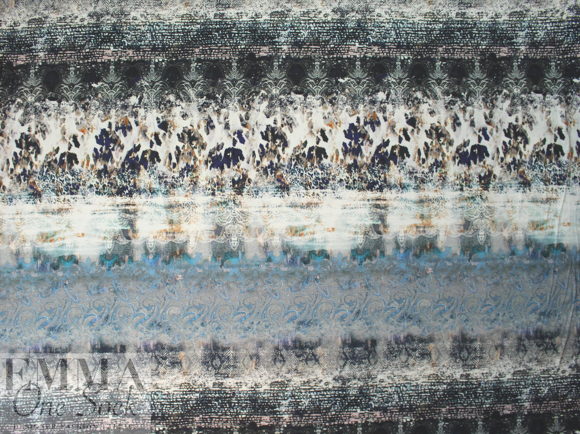 German lacey overlay montage viscose/span digital knit