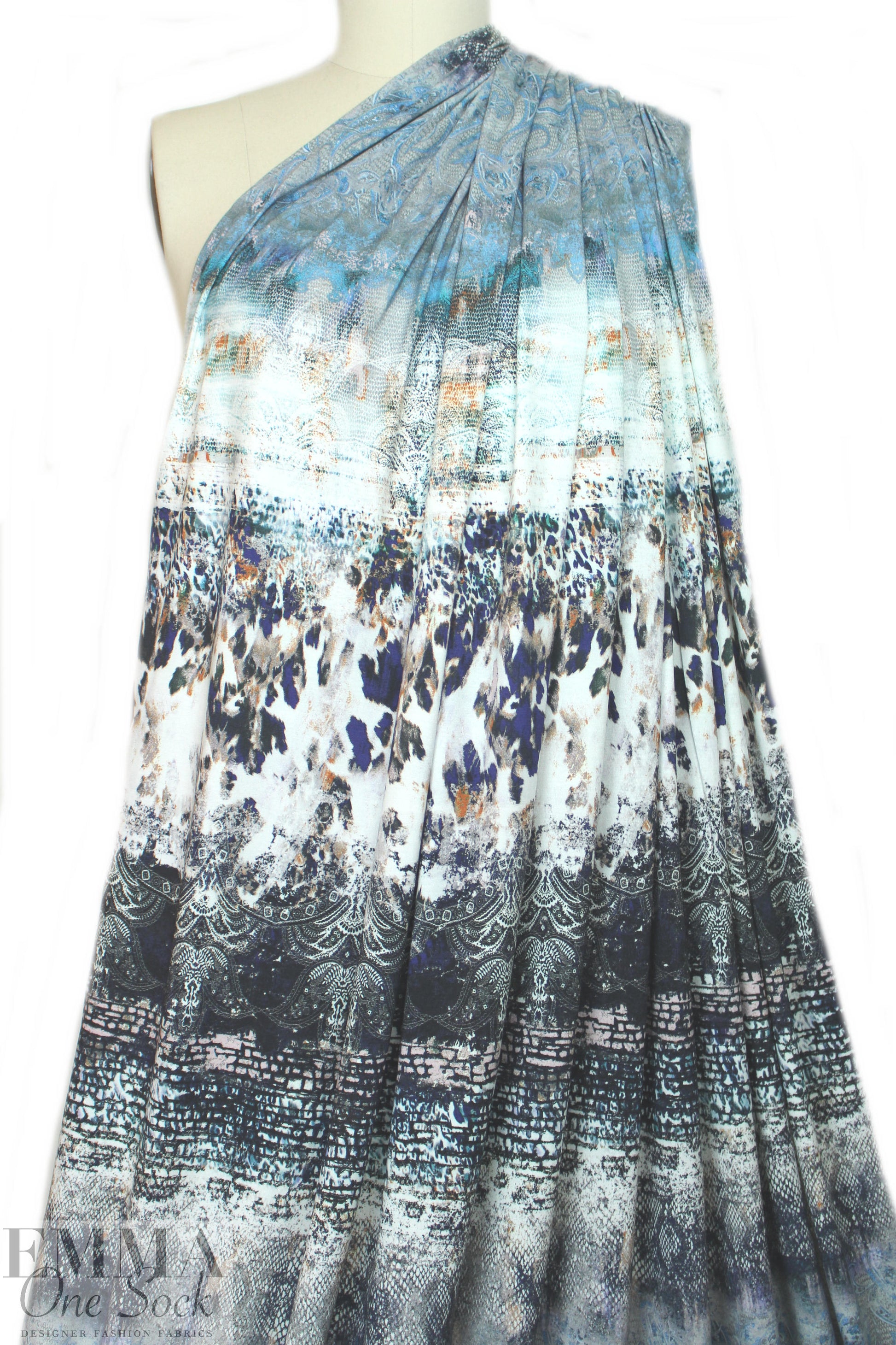 German lacey overlay montage viscose/span digital knit