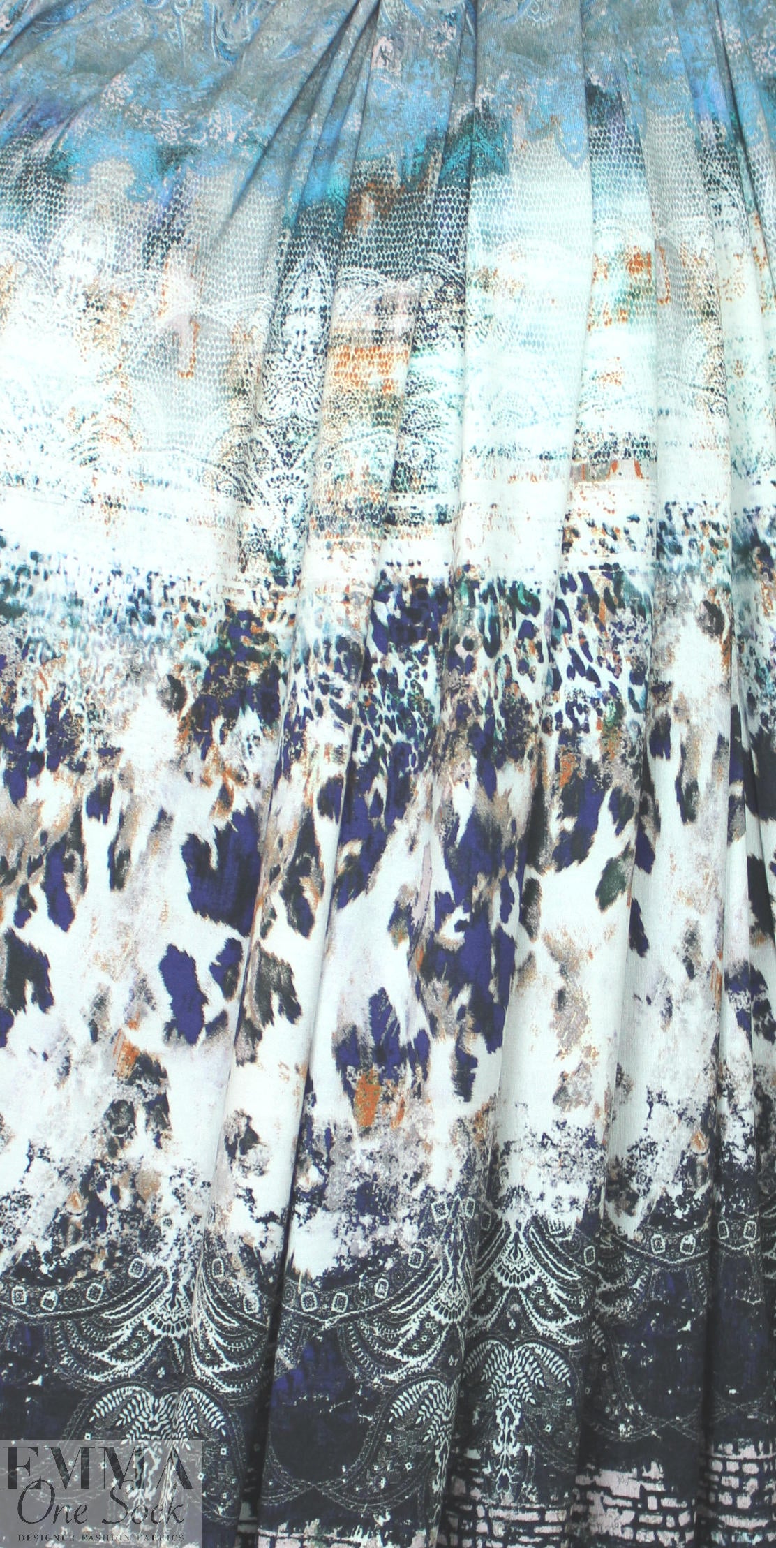 German lacey overlay montage viscose/span digital knit