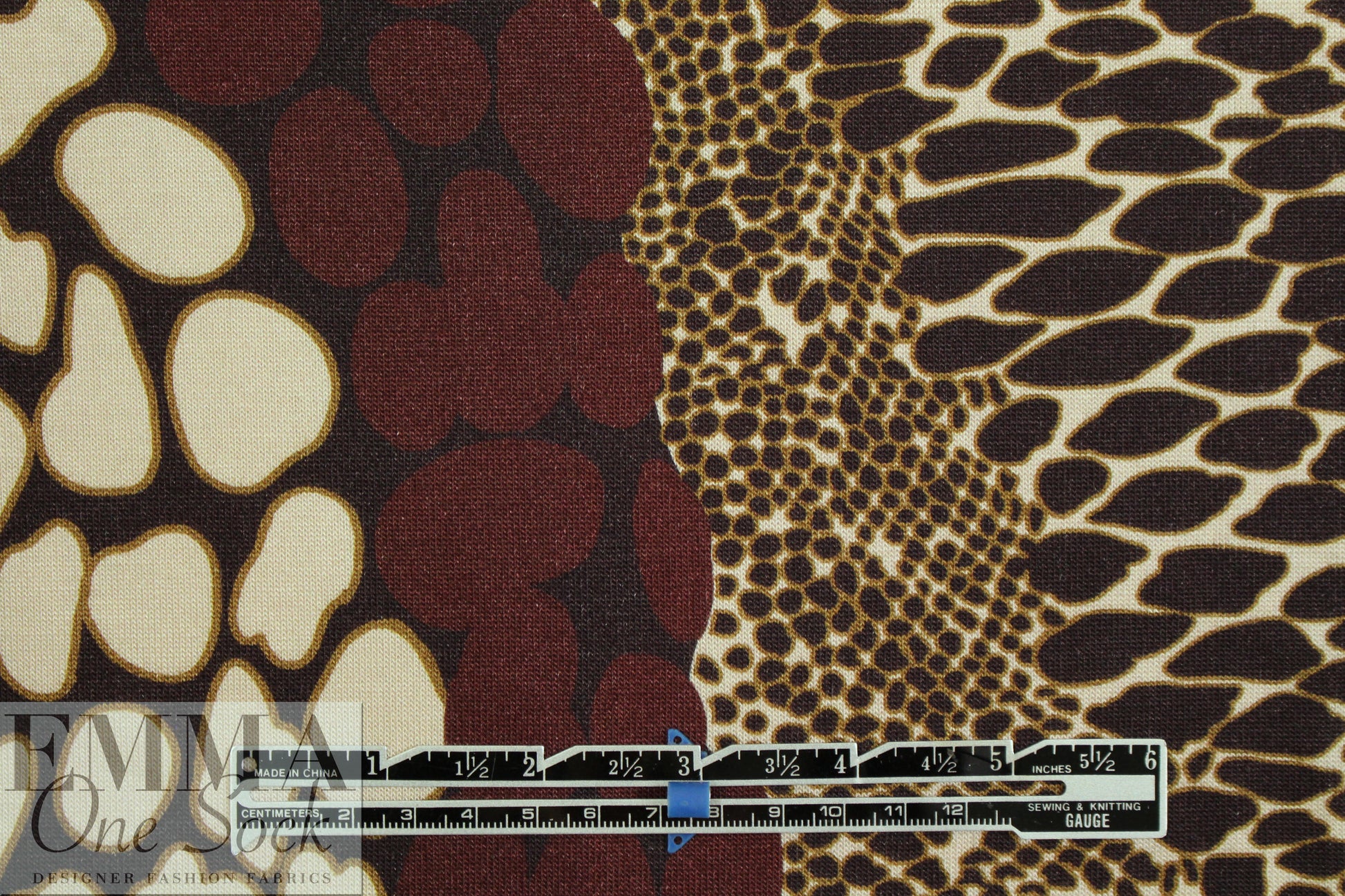 Italian animal dots sweatery viscose/lycra knit 1.625 yd