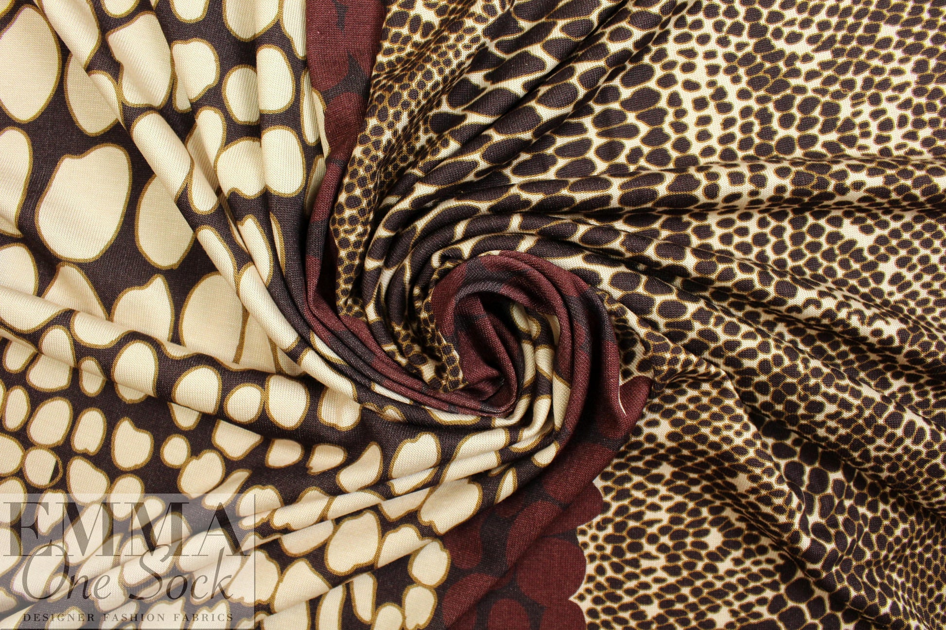 Italian animal dots sweatery viscose/spandex knit 2.375 yd