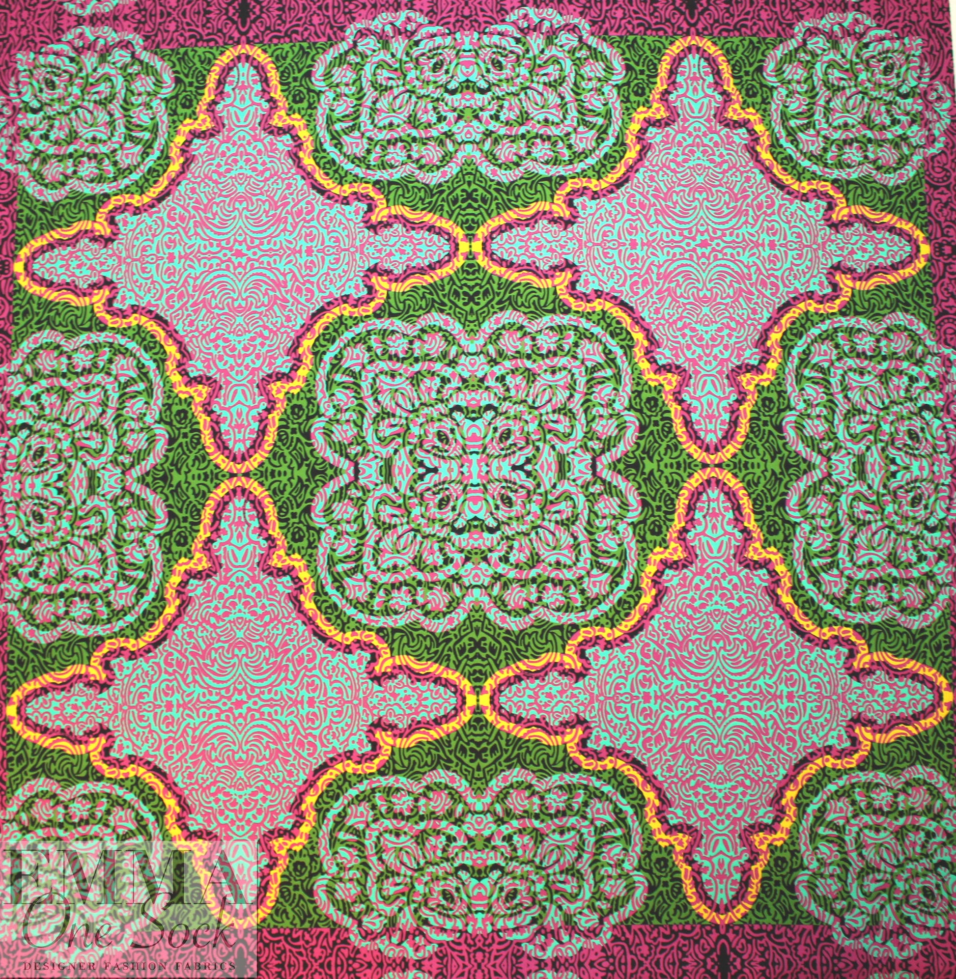 Italian digital viscose knit - intricate medallion 2.5 yds