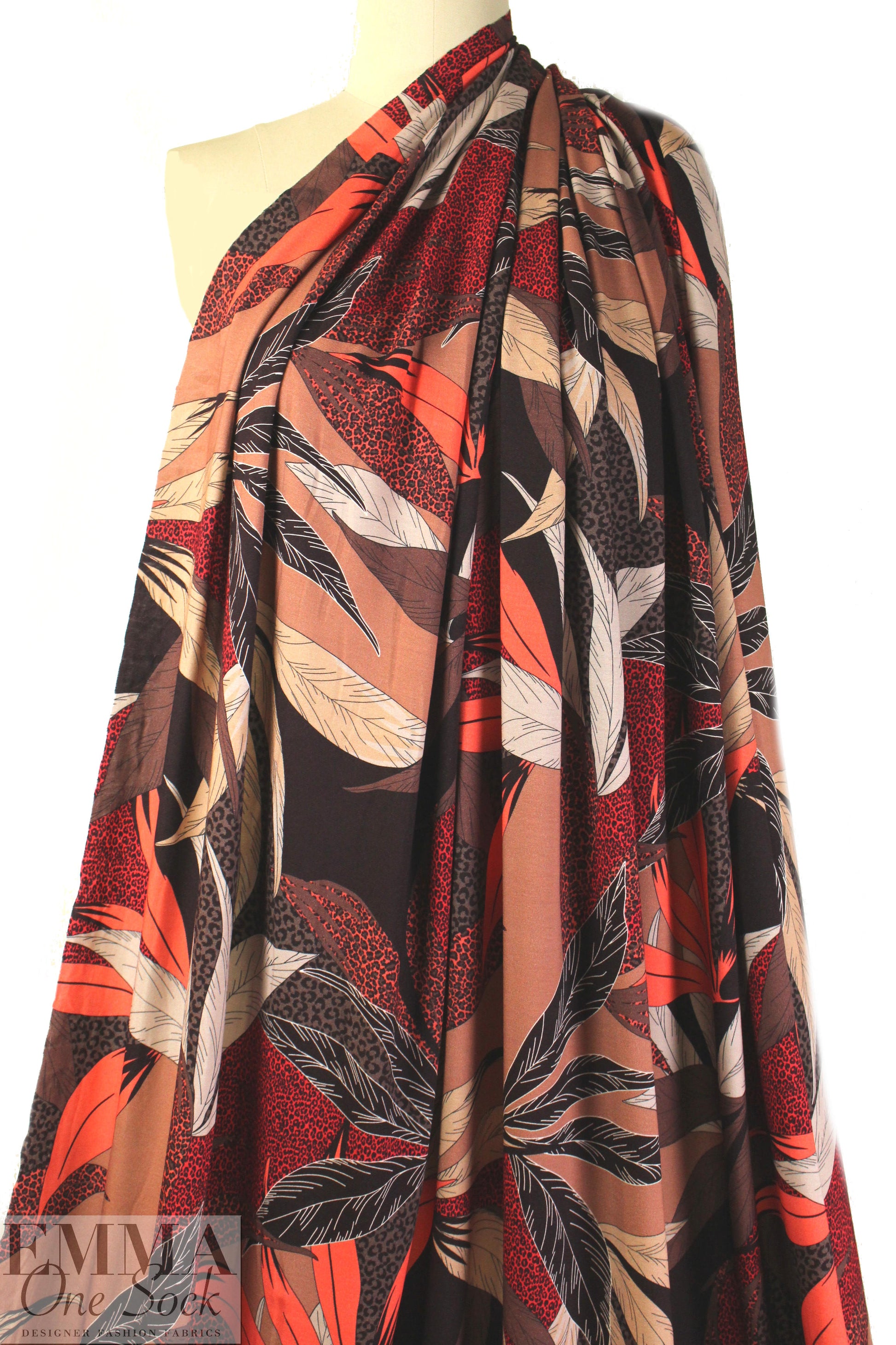 Italian digital viscose knit - leopard jungle