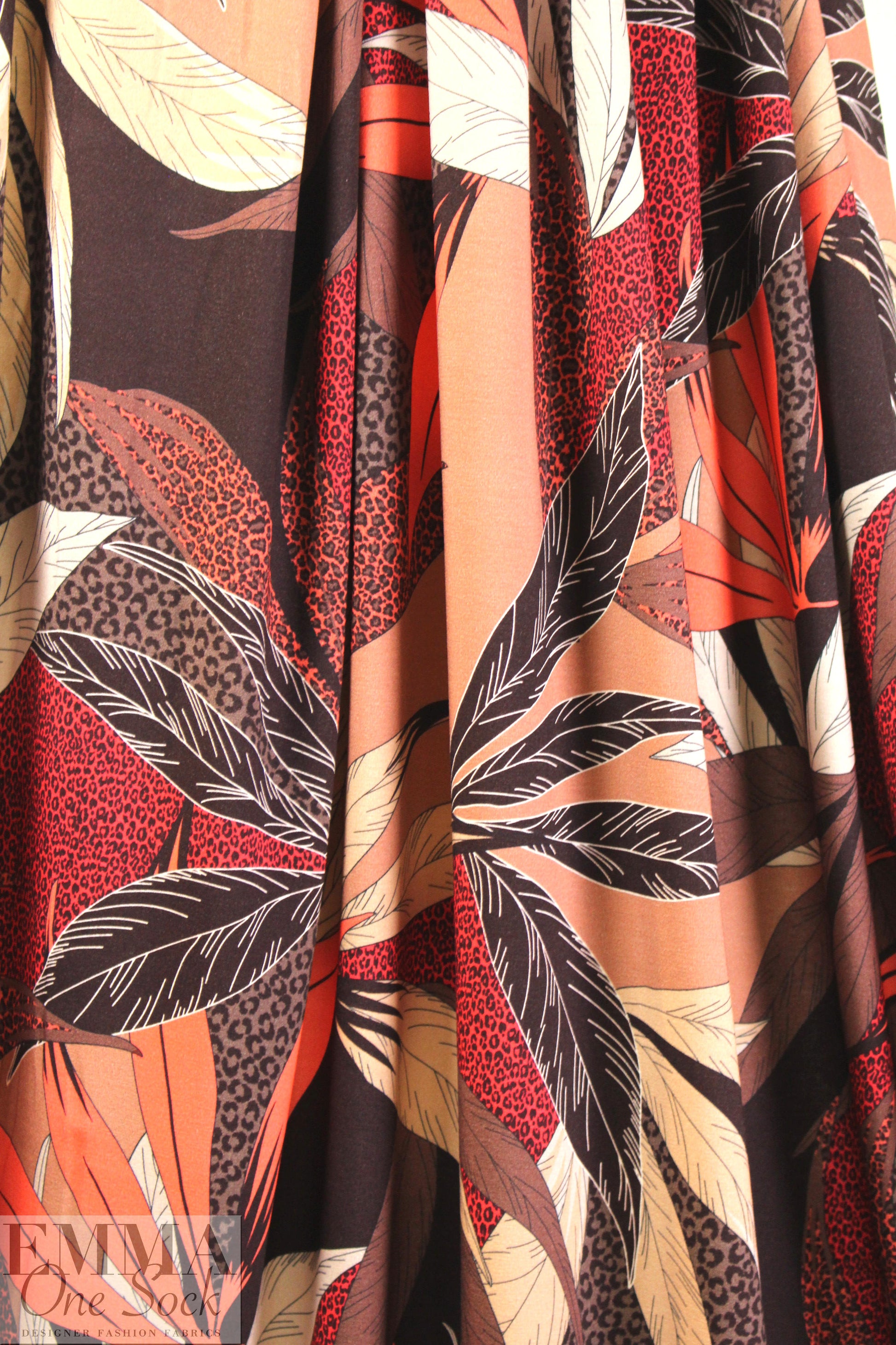 Italian digital viscose knit - leopard jungle