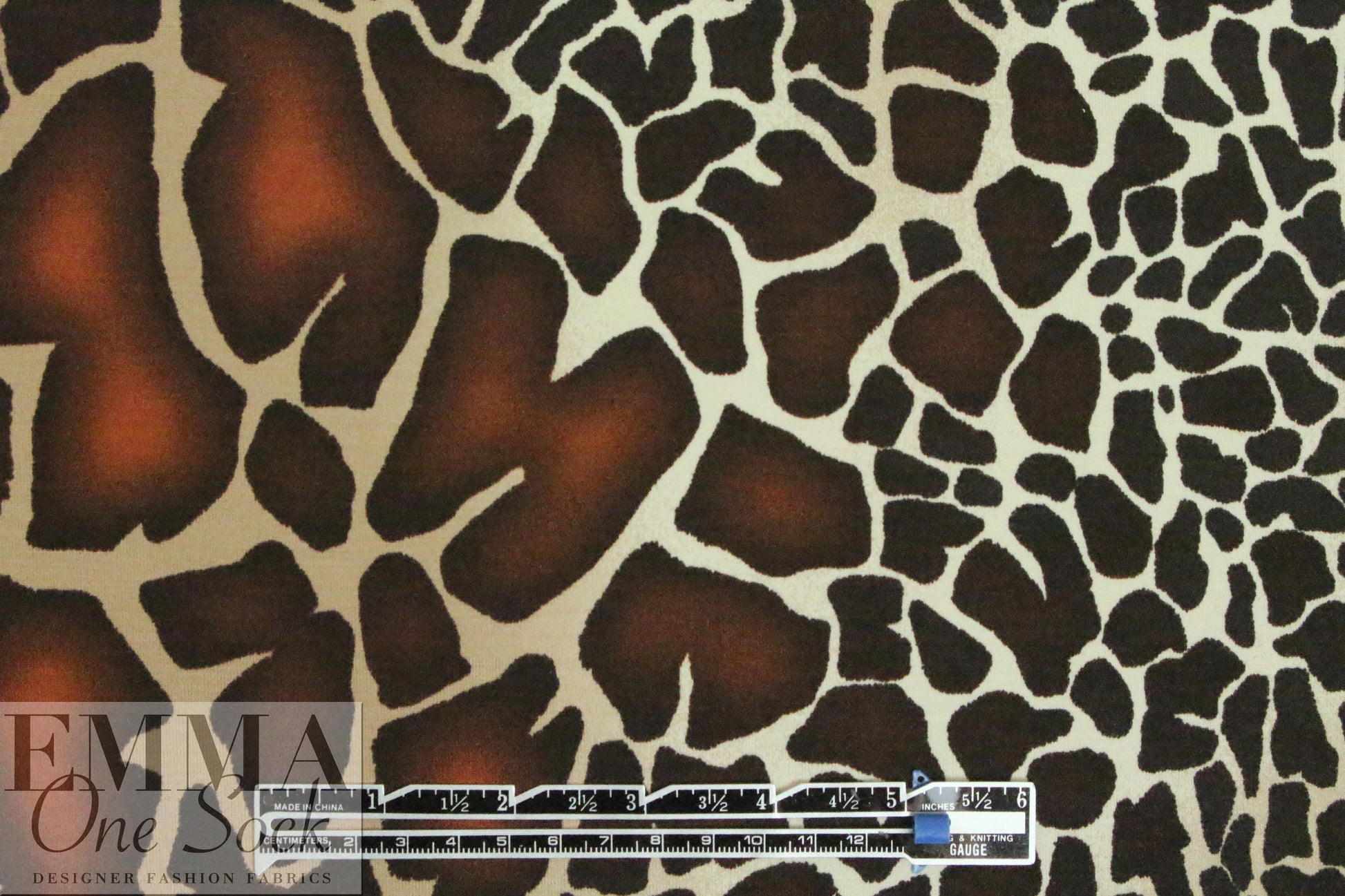 Italian rich browns animal print 4-way viscose knit .875 yds