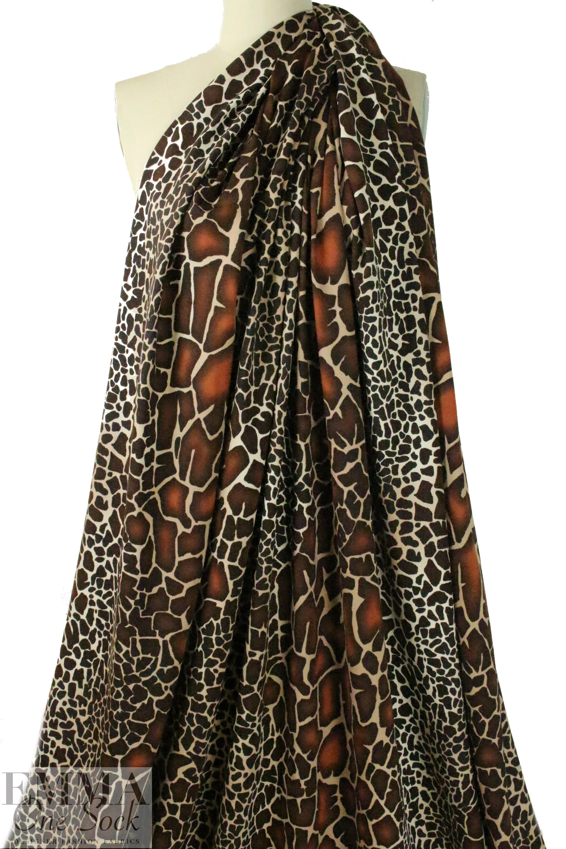 Italian rich browns animal print 4-way viscose knit