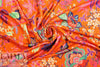 Italian digital viscose knit - tangerine deco flora 1.75 yd