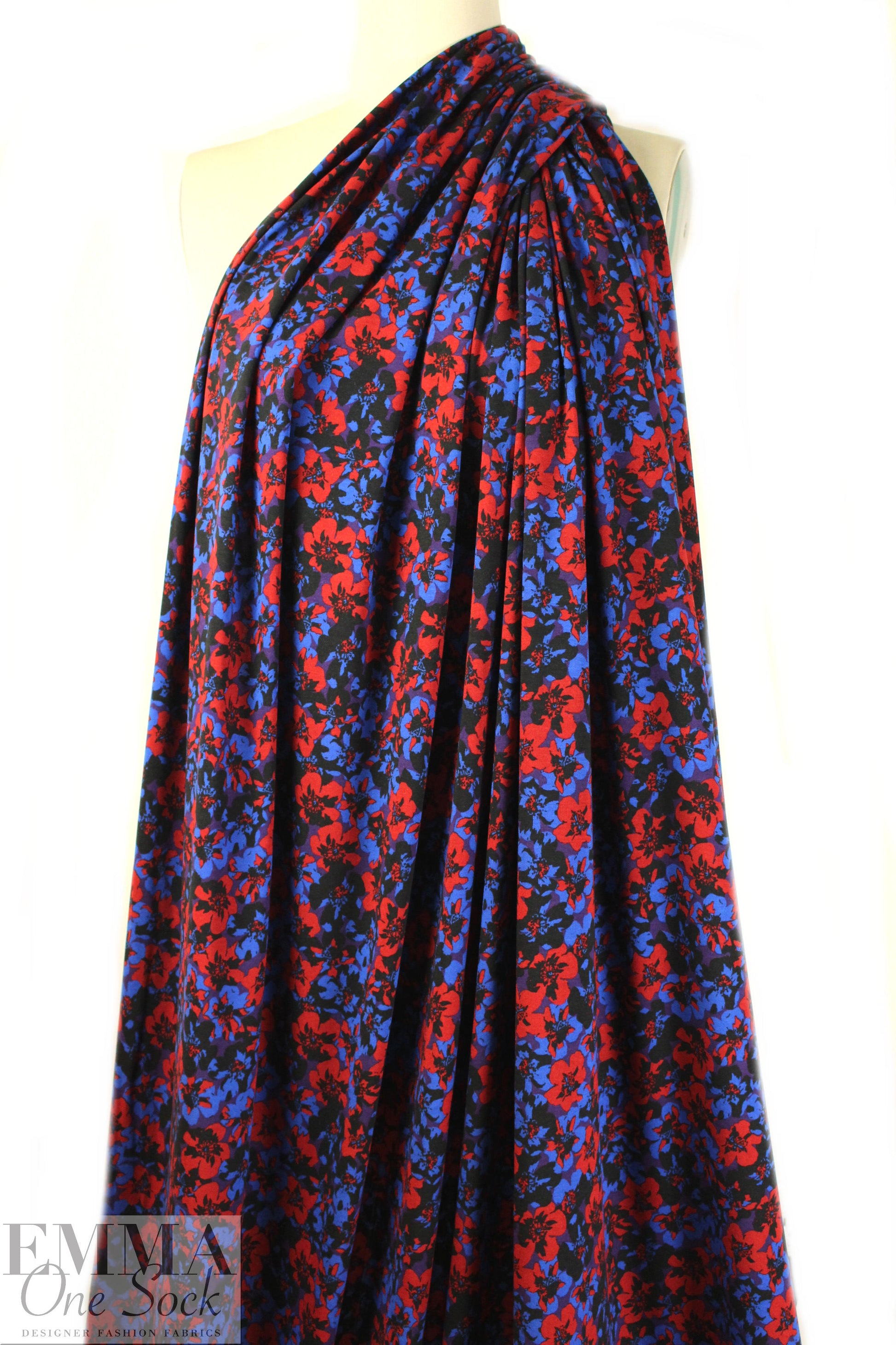 Italian digital viscose knit - Warhol's flowers 1.625 yd