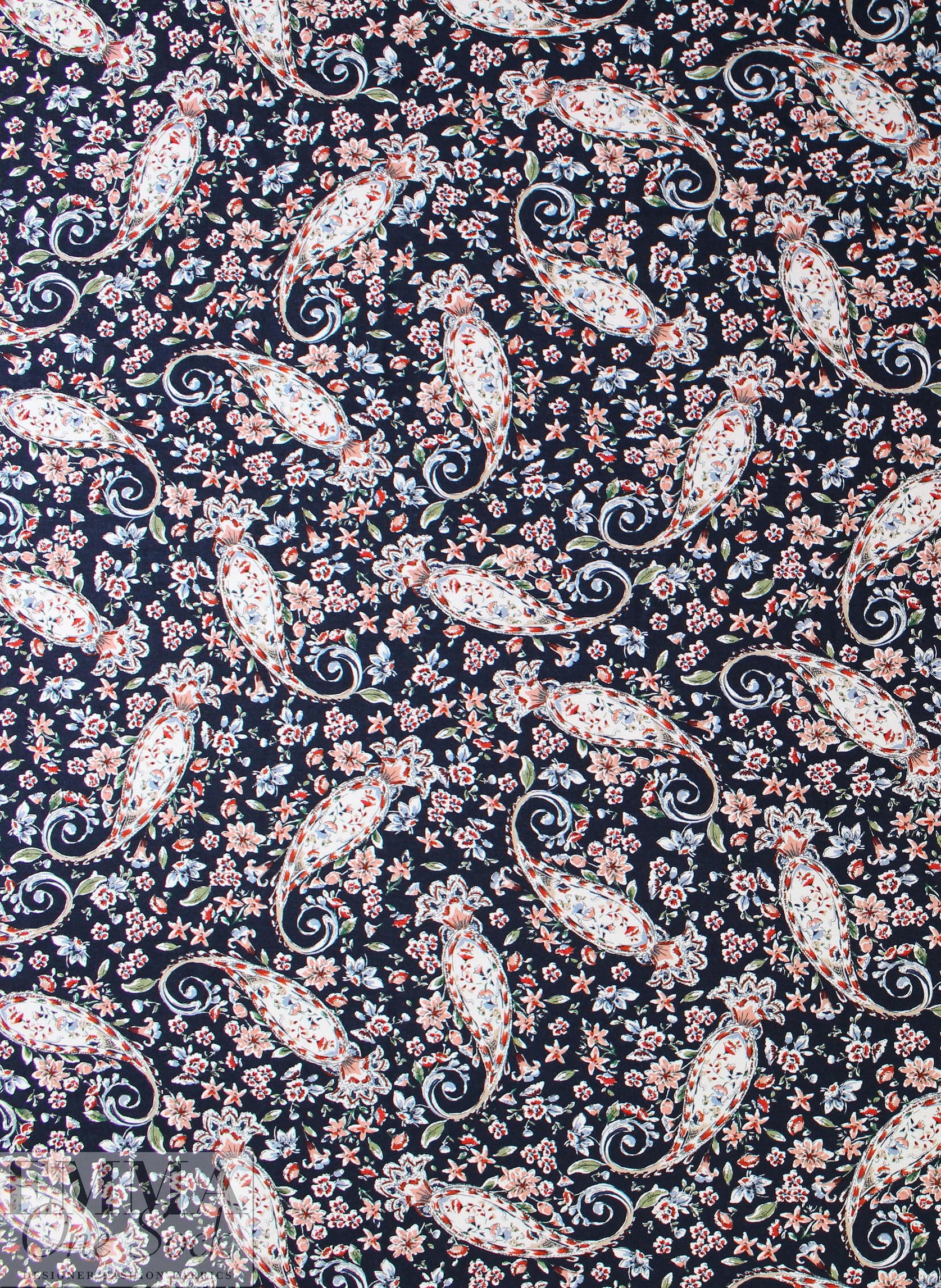 Italian digital viscose knit - paisley song 2.5 yds